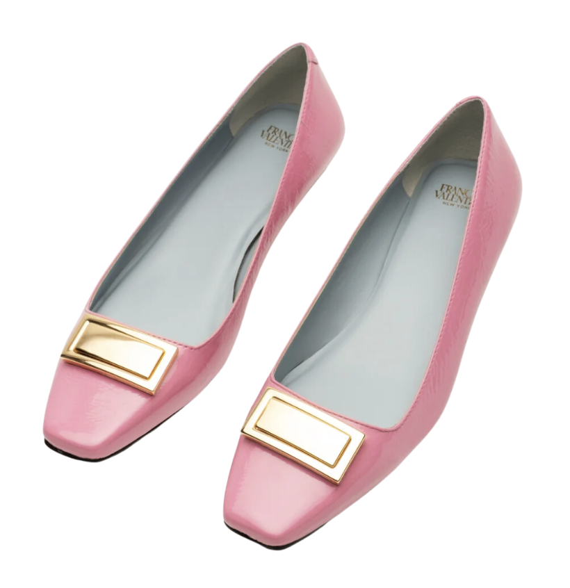 Midge Flat Crinkled Patent Leather Pink